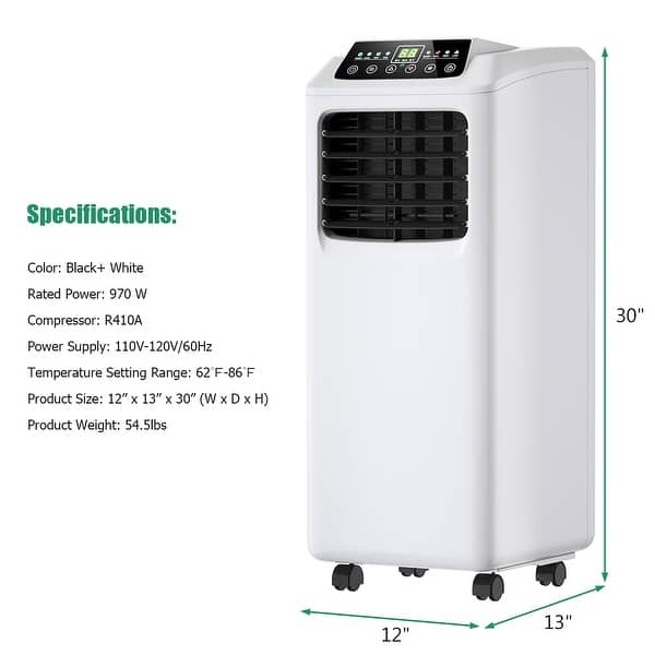 5,500 BTU (10,000 BTU ASHRAE) Portable Air Conditioner with Remote Control