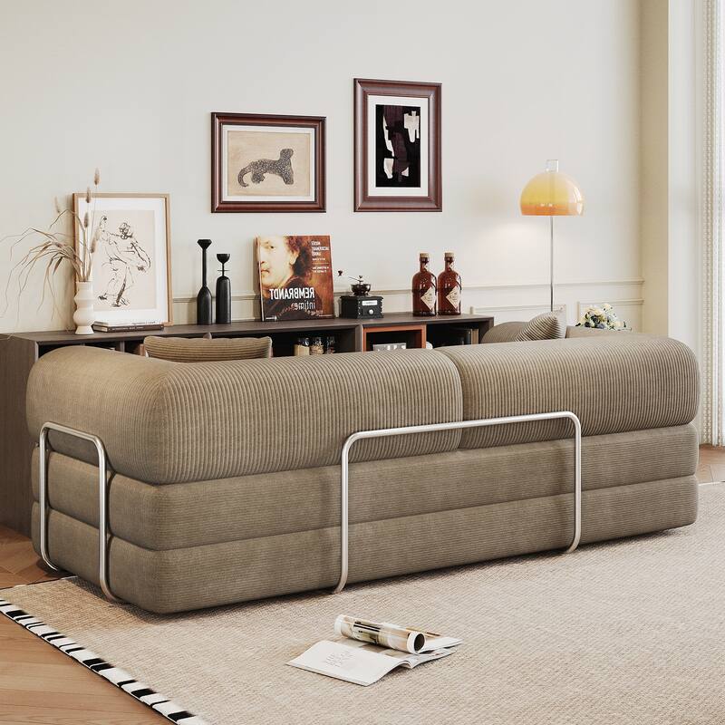 Compression Sofa,Convertible Floor Sofa Bed-with Pillow Back Support Armrest,Comfy Futon Couch Sleeper Bed