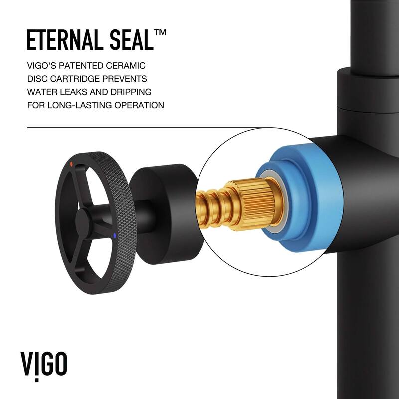 VIGO Cass 13" H Widespread Pull-Out Sprayer Kitchen Faucet