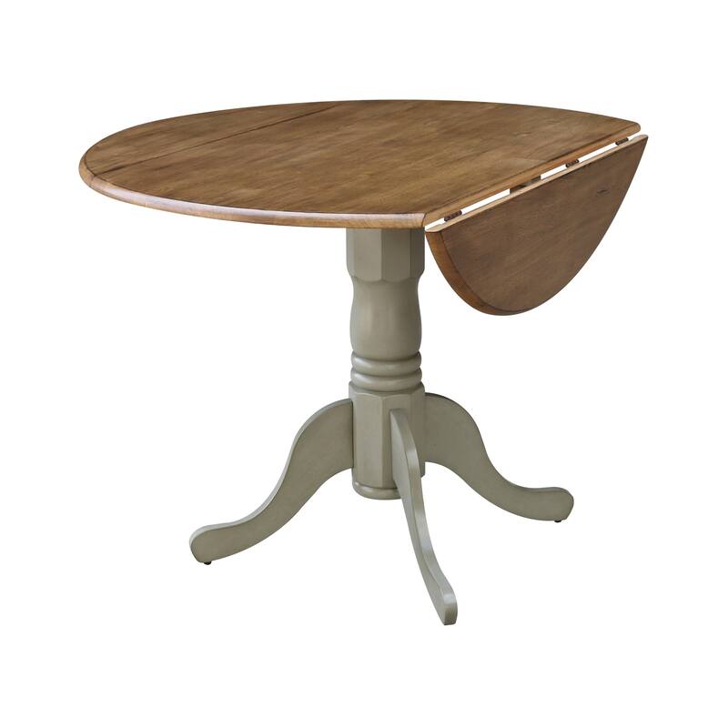 42" Solid Wood Dual Drop Leaf Table with 2 Dining Chairs - 3 Piece Set