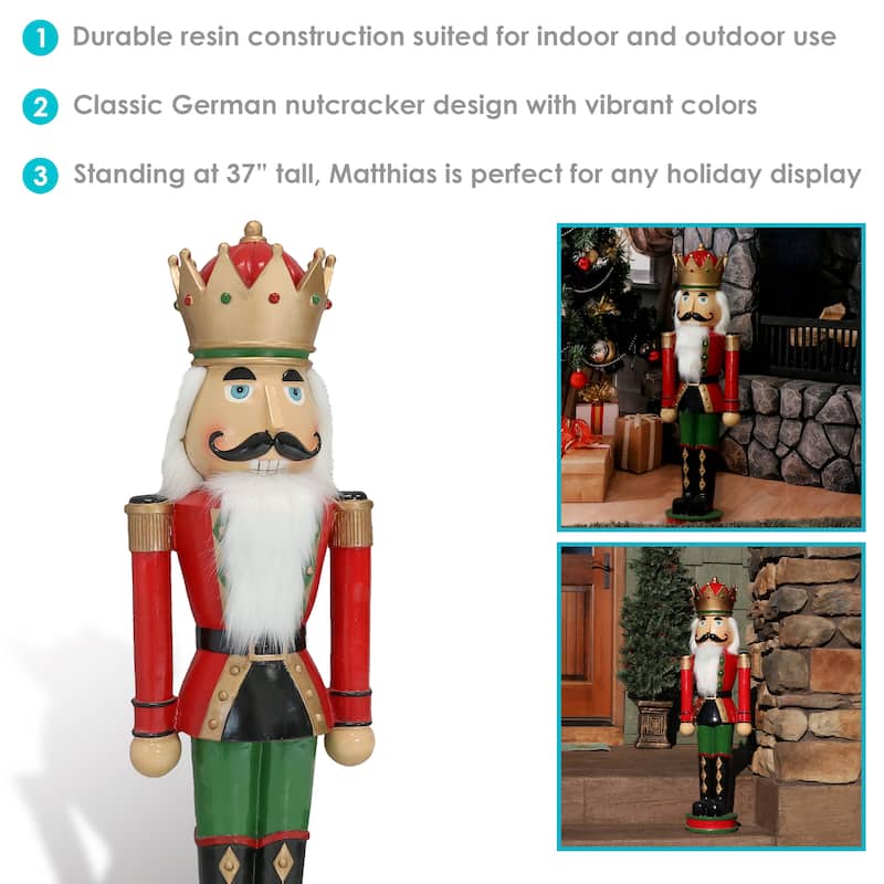 Matthias the Nutcracker Prince - 37-Inch Christmas Decor - Set of 2