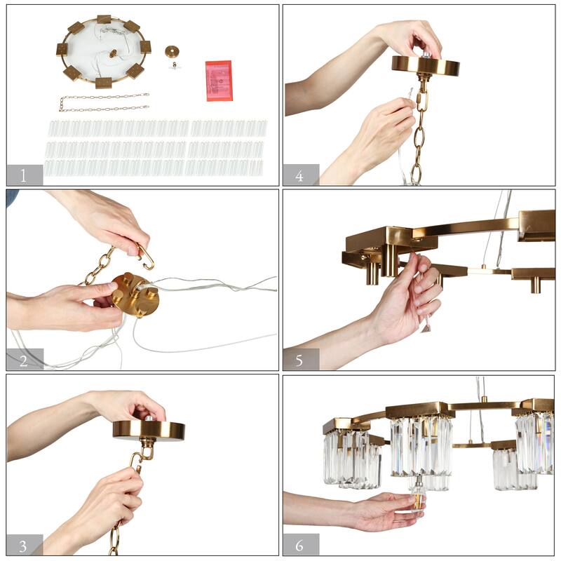 Modern 8-Light Gold Crystal Wheel Chandelier for Living Dining Room - D 31.5" x H 85.7"