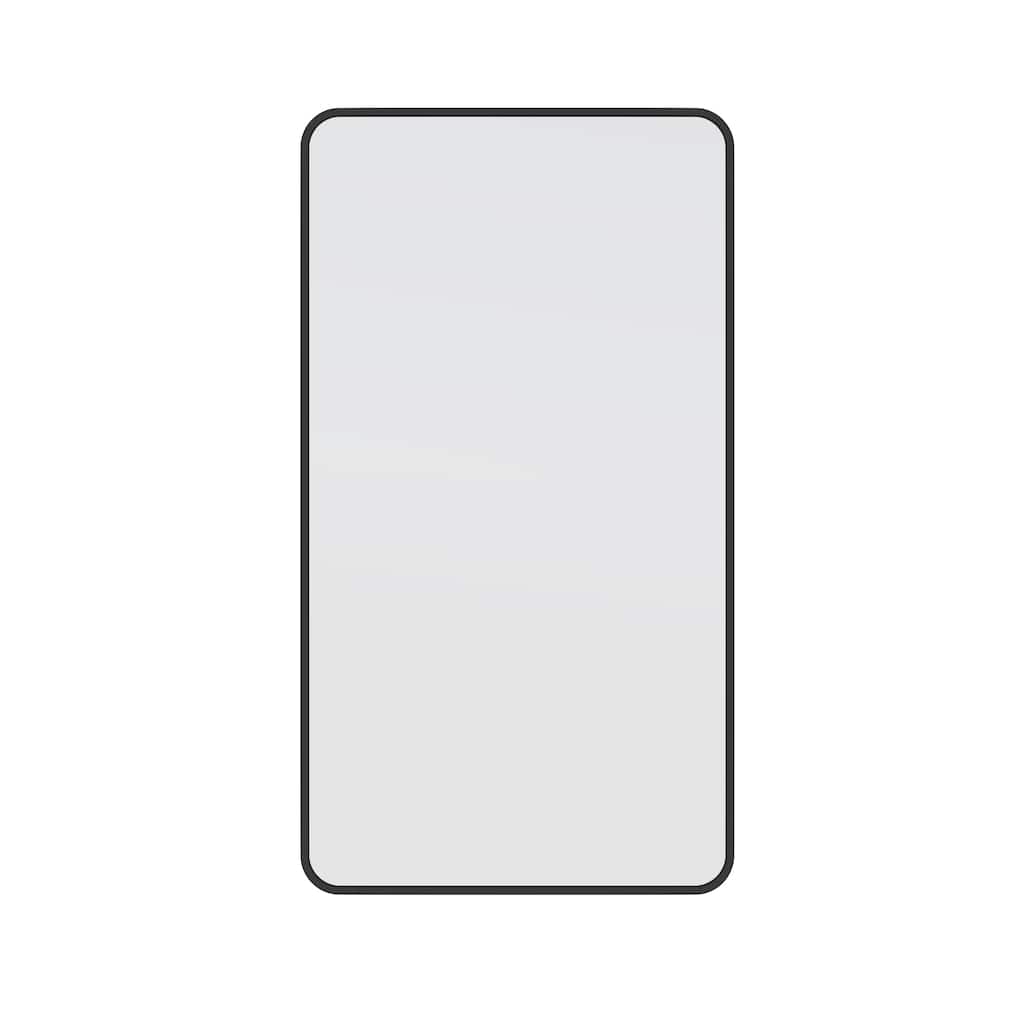 Glass Warehouse 40 in. H x 22 in. W Radius Corner Stainless Steel Framed Mirror