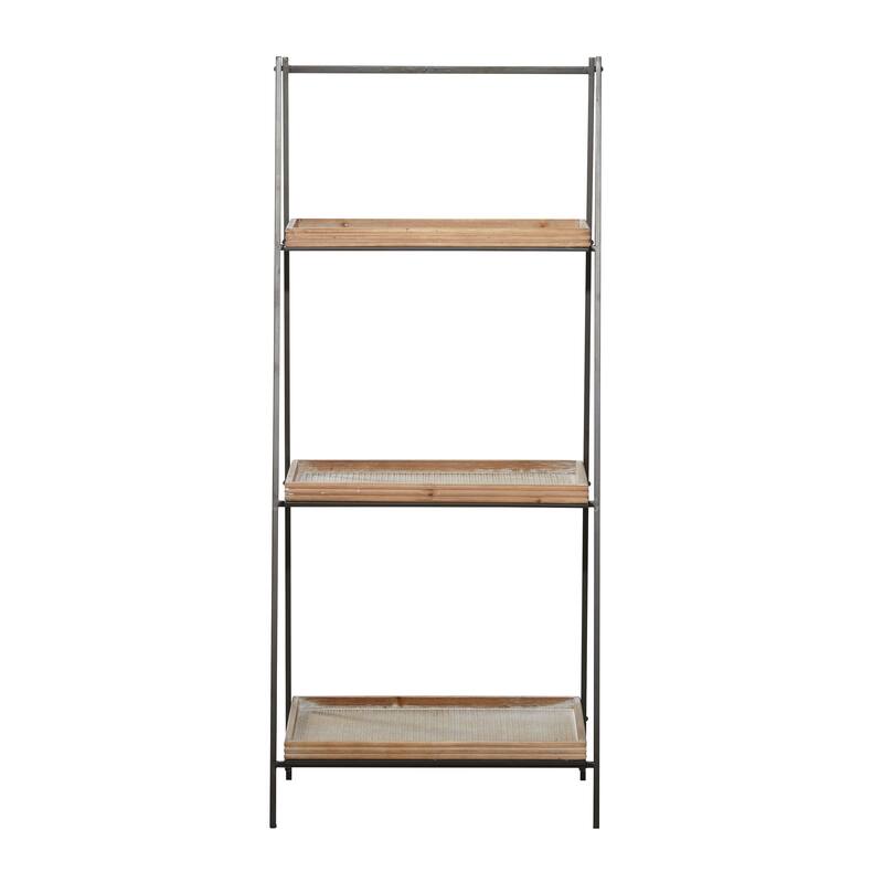 Brown Wood 3 Shelves Shelving Unit - 21 x 12 x 47