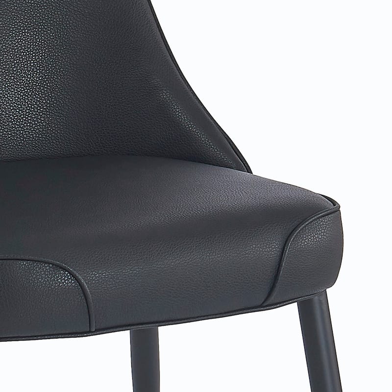 Modern Faux Leather & Metal Dining Chair, Faux Leather, Set of 4