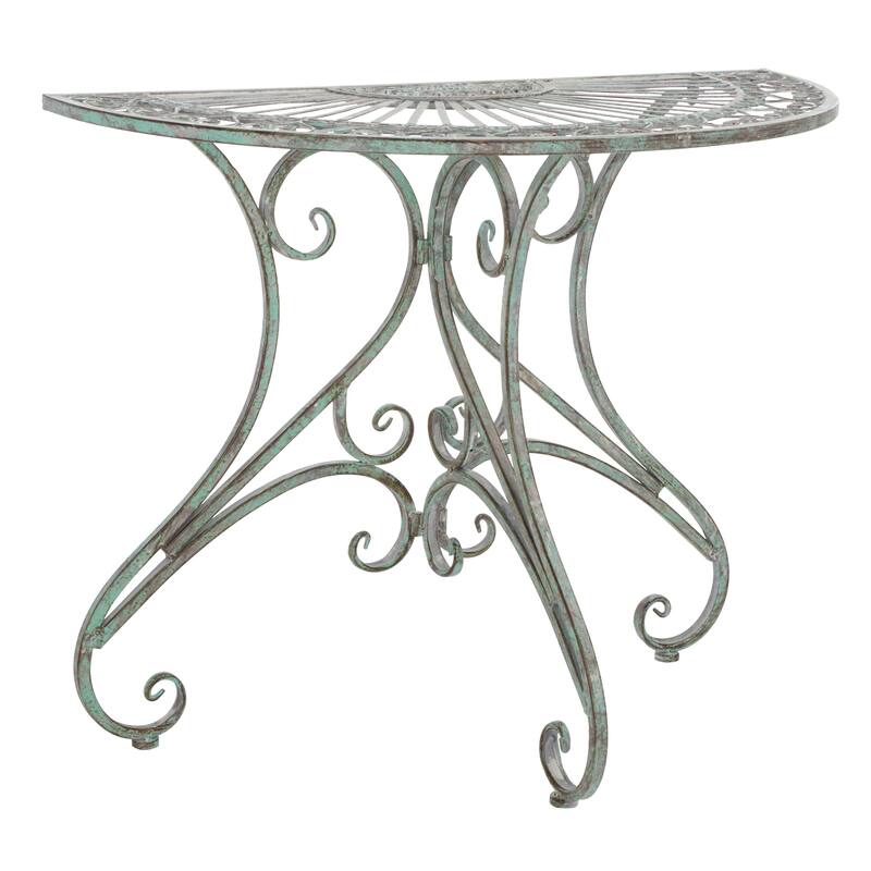 SAFAVIEH Outdoor Tatyanna Annalise Iron Accent Table - 36"W x 19"D x 29"H