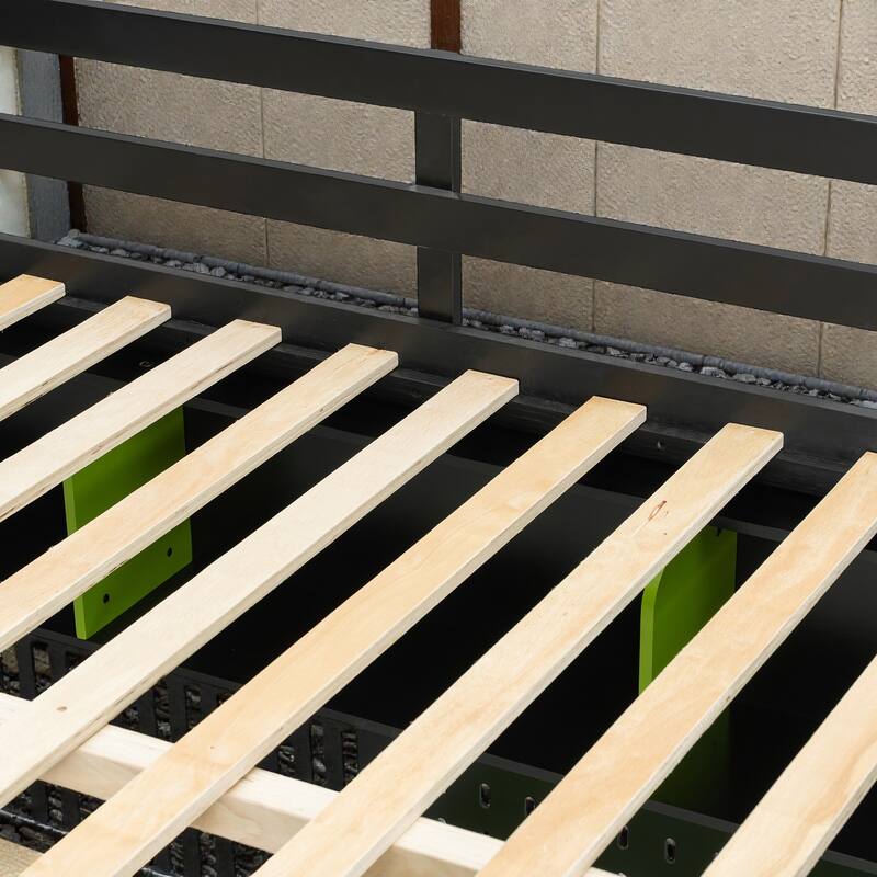 Full Size Wood Loft Bed with Desk, Shelves, LED Lights, USB Ports, Pegboard & Space-Saving Storage Design
