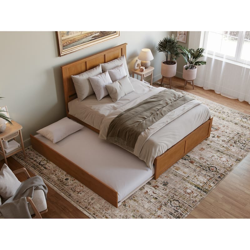 AFI Madison Platform Bed with Footboard & Twin XL Trundle
