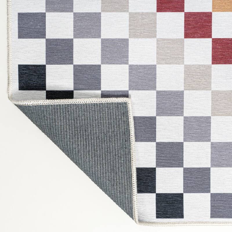 JONATHAN Y Kassia Modern Cottage Checkerboard Washable Area Rug