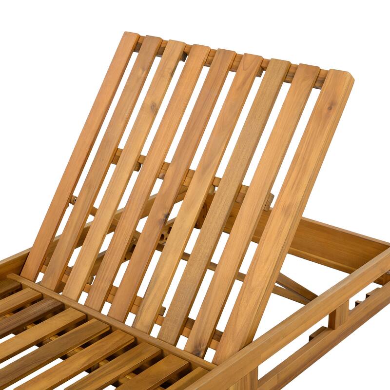 Christopher Knight Home- Harper Outdoor Acacia Wood Chaise Lounge(No Cushion)