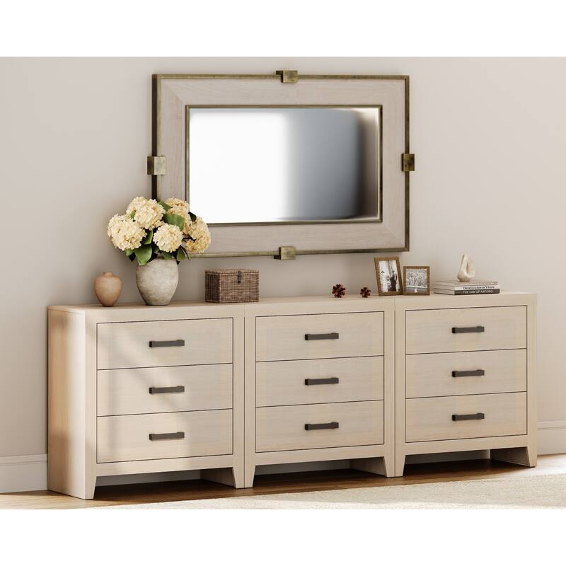 WAMPAT Farmhouse TV Stand, Modern Wood Media Console, Rustic Entertainment Center with Storage for Living Room, Bedroom