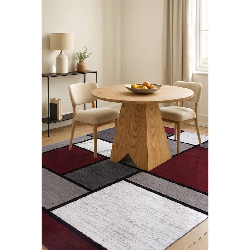 World Rug Gallery Contemporary Modern Boxed Color Block Area Rug