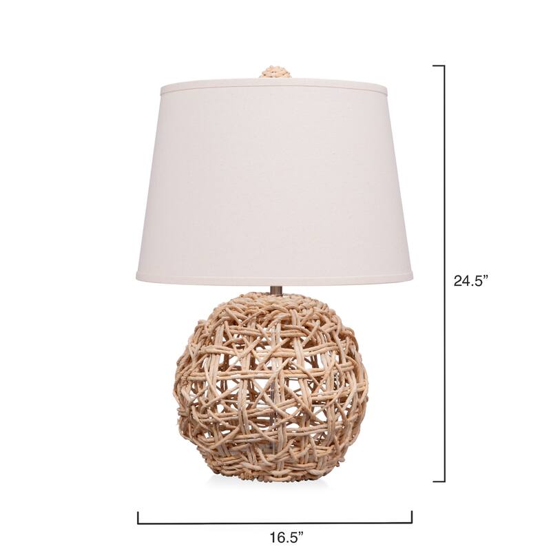 Jamie Young Maui Rope Table Lamp with Linen Shade