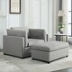 preview thumbnail 35 of 40, Roomfitters 50" Oversized Armchair with Ottoman, Modern Accent Chair, Lumbar Support, Reading Sofa for Bedroom