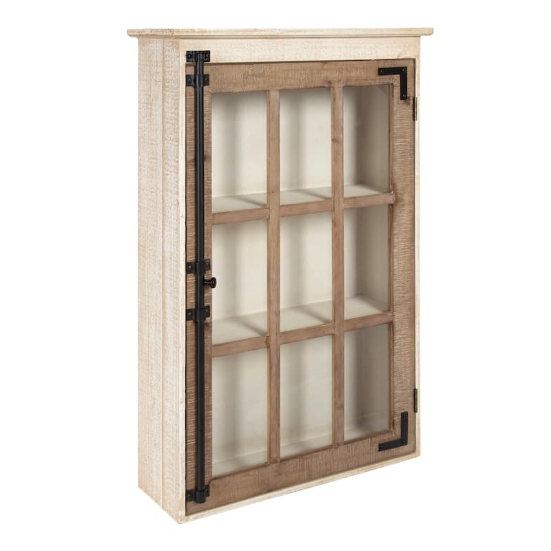 Kate and Laurel Hutchins Decorative Wood Wall Cabinet - One Door Cabinet - Rustic Brown
