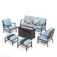 preview thumbnail 76 of 119, MAISON ARTS Outdoor Sofa Set 4/6-Piece Patio Conversation Set with 45'' Gas Fire Pit Table
