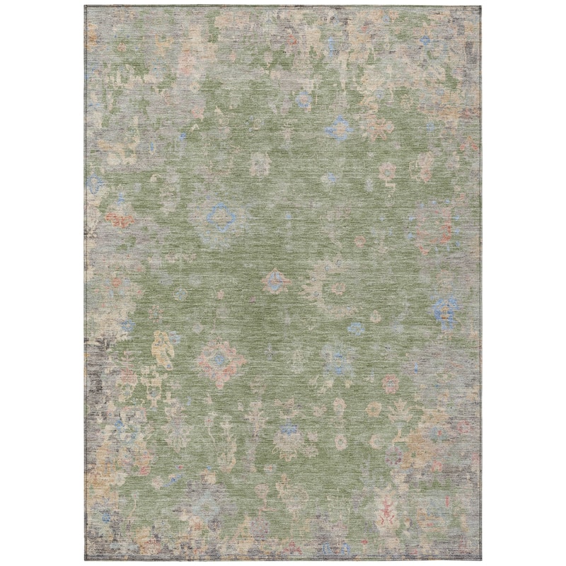 Machine Washable Indoor/ Outdoor Vintage Traditional Chantille Rug