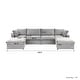 preview thumbnail 3 of 18, Modern Linen Sectional Sofa Commix Down Filled Overstuffed Upholstered Couches for Living Room