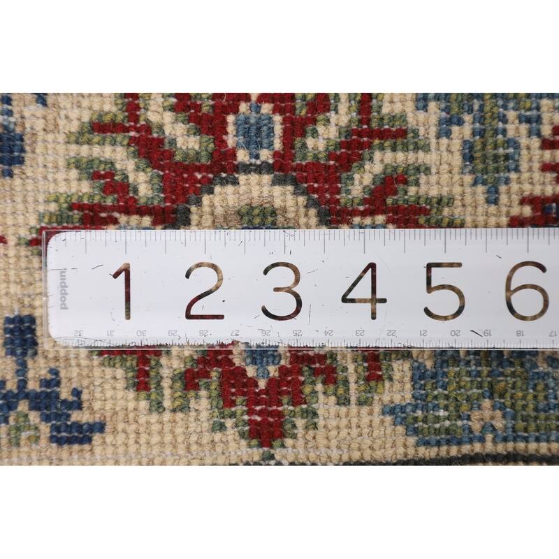 Traditional Kazak Area Rug Hand-Knotted Red Wool Carpet - 4'11" x 6'6"