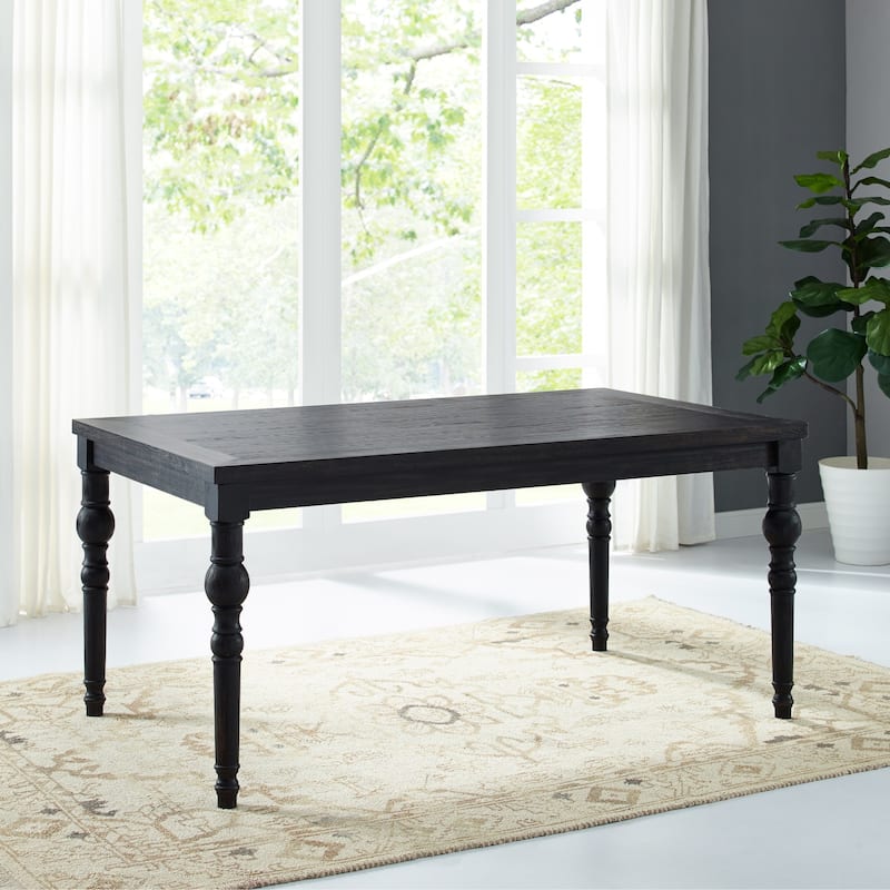 Home Party Dining Table and Chair Sets Wooden Dining Table and Chair Sets with Turned Table Legs and Button-Tufted Chairs