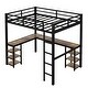 preview thumbnail 8 of 6, Full Metal Loft Bed with Desk and Shelves
