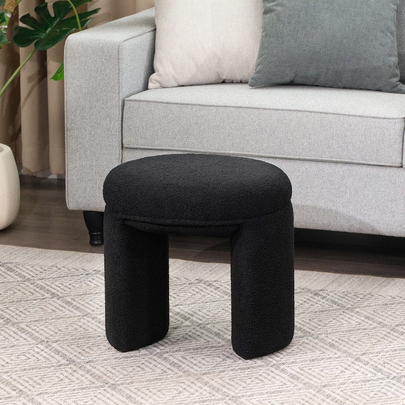 Adeco Ottoman Small Teddy Low Foot Stool Vanity Stool