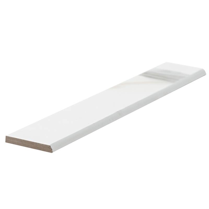 Chronos 2in x 13in White/ Gold Ceramic Bullnose Wall Tile - 2 x 13 - 1 Piece