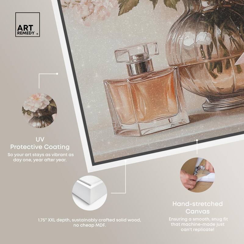 Peach Perfume Flowers in Vase Canvas by Art Remedy