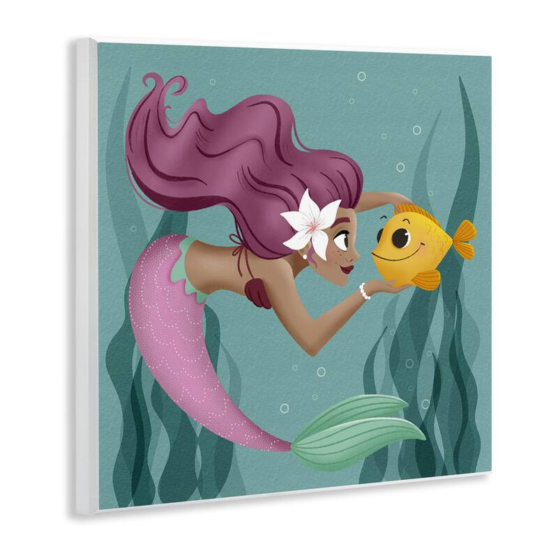 Stupell Mermaid & Fish Friends Wall Plaque Art Design By Sarah Hickman