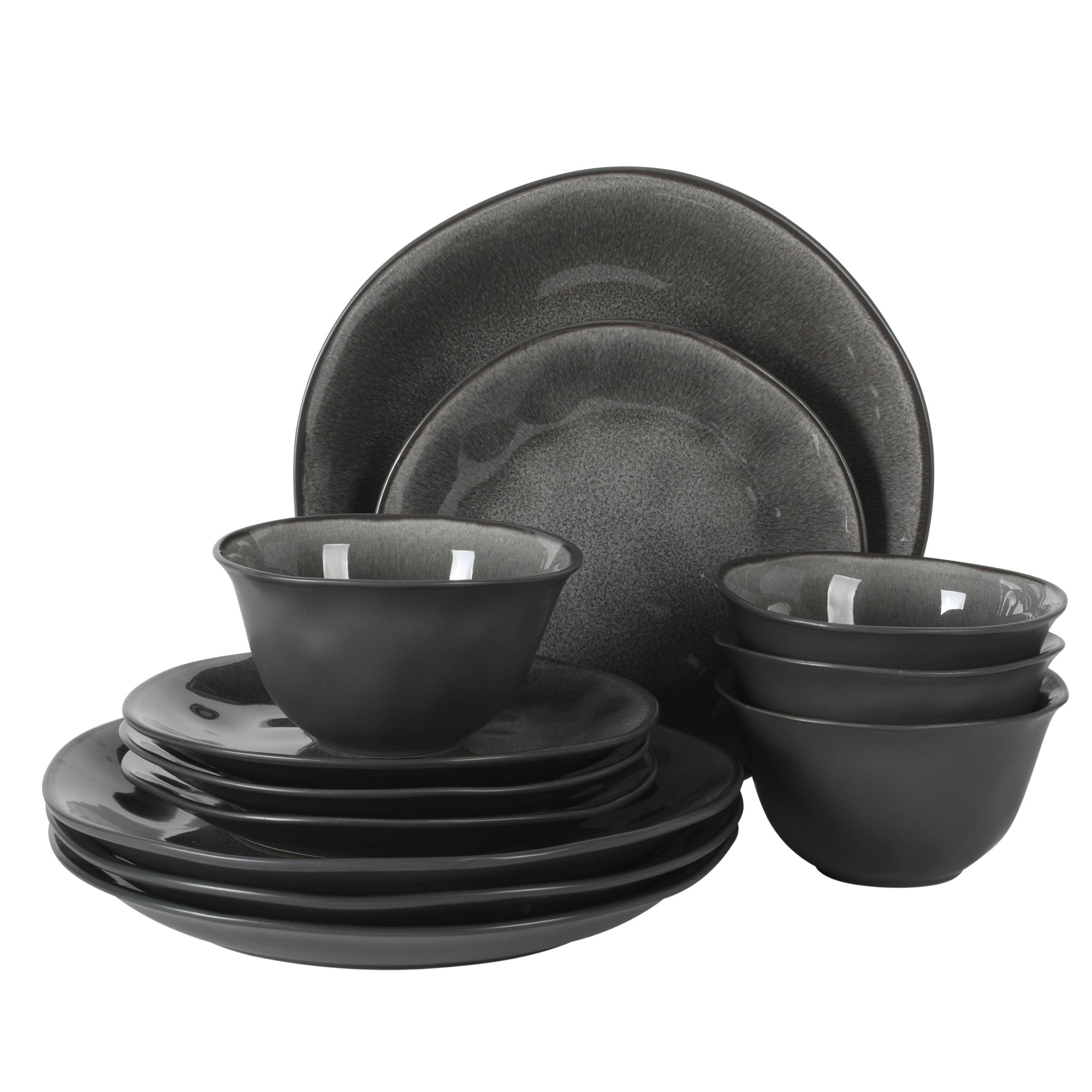 1. Gibson Elite Port Barton 12‑Piece Stoneware Dinnerware Set, Plates & Bowls