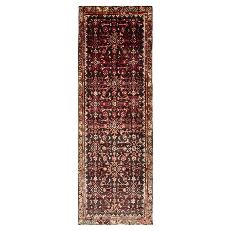 ECARPETGALLERY Hand-knotted Andelz Black Wool Rug - 3'3 x 9'3 - Black - 3'3 x 9'3