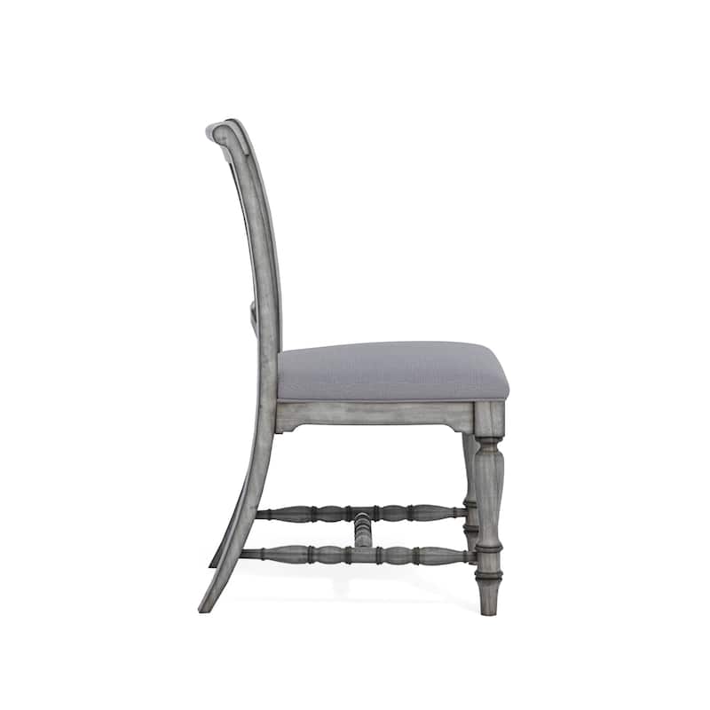 Plymouth Gray Wood Upholstered Dining Chair - 22" x 40" x 26"