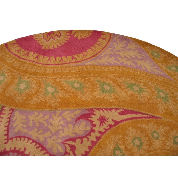 Orange Contemporary Abstract Paisley Area Rug - Elegant and Timeless Design