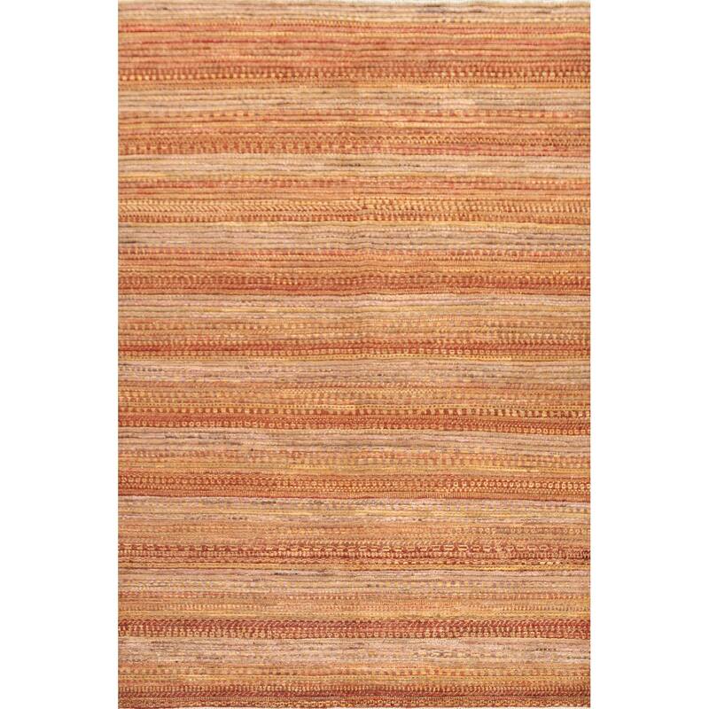 Striped Gabbeh Kashkoli Oriental Wool Area Rug Handmade Bedroom Carpet - 6'0" x 8'10"