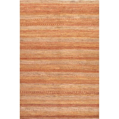 Striped Gabbeh Kashkoli Oriental Wool Area Rug Handmade Bedroom Carpet - 6'0" x 8'10"
