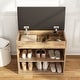 preview thumbnail 9 of 32, 24" Rustic Entryway Shoe Storage Bench Open Shelf (6 Pairs) Shoe Storage Cabinet