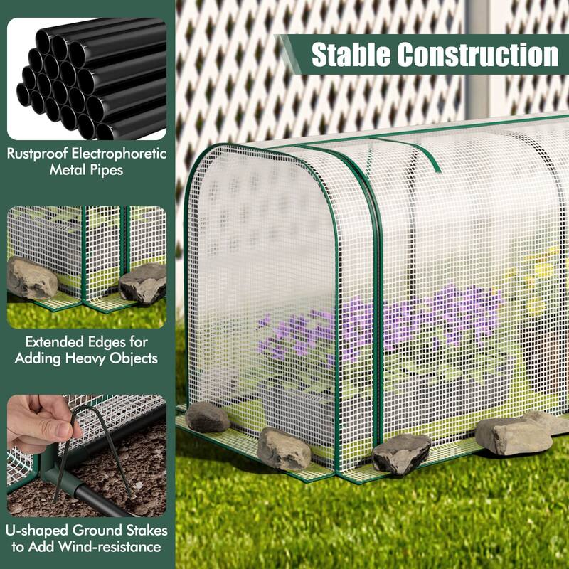 Costway Wood Raised Garden Bed with Greenhouse Cover Mini Portable - See Details