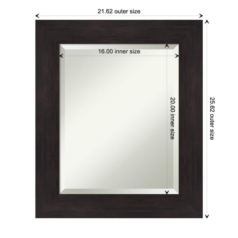 Beveled Wall Mirror - Furniture Espresso Frame - Furniture Espresso - 21.5 x 25.5-inch