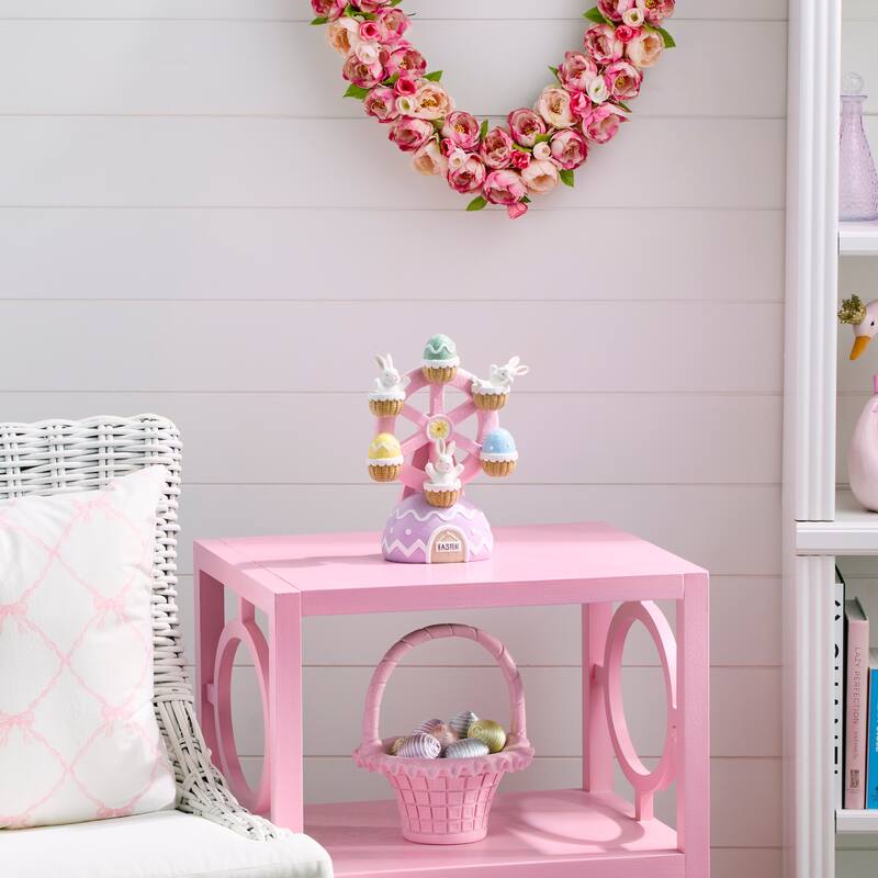10" Resin Bunny Ferris Wheel