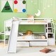 preview thumbnail 10 of 10, Twin over Twin Bunk Bed with Storage Staircase, Slide and Drawers, Desk