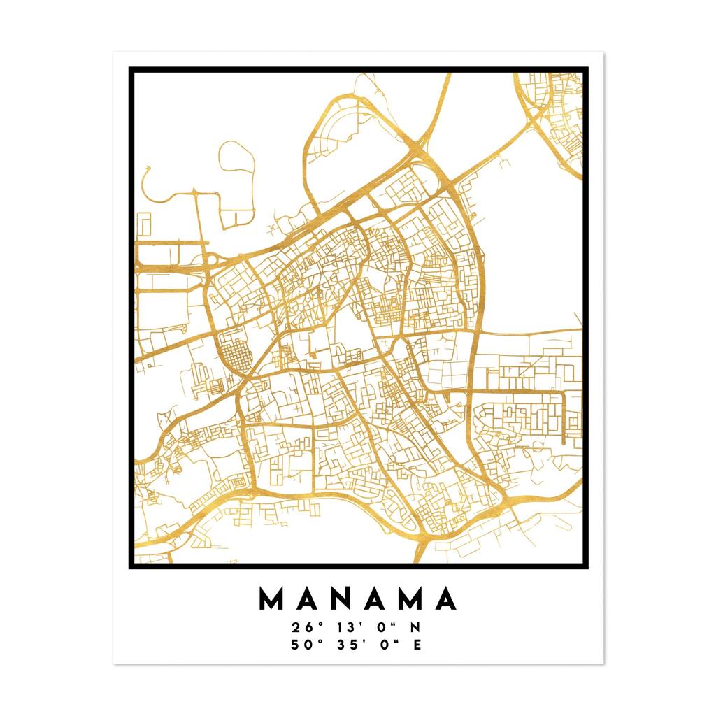 Manama Bahrain Manama Street Map Maps Minimal Urban Art Print/Poster