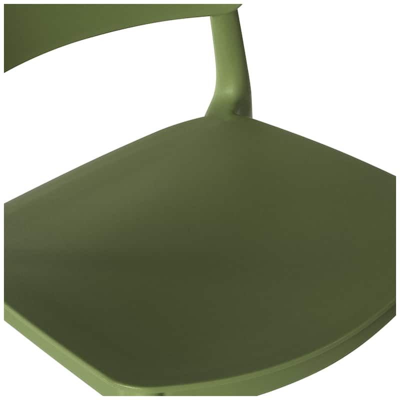 Frond and Form 29.5" Outdoor Patio Poly Plastic Bar Stool (Set of 2)