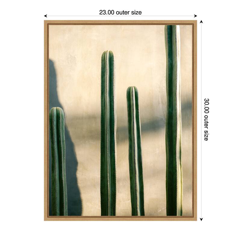 Oaxaca Shades of Green by Raisa Zwart Framed Canvas Wall Art Print - Sylvie Natural - 23 x 30 in