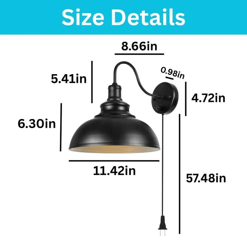 1 PCs sconce light black wall lighting metal bulb wall lamp