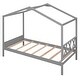 preview thumbnail 42 of 65, Wood Playhouse Bed wSemi-enclosed Roof, Headboard, Footboard Storage