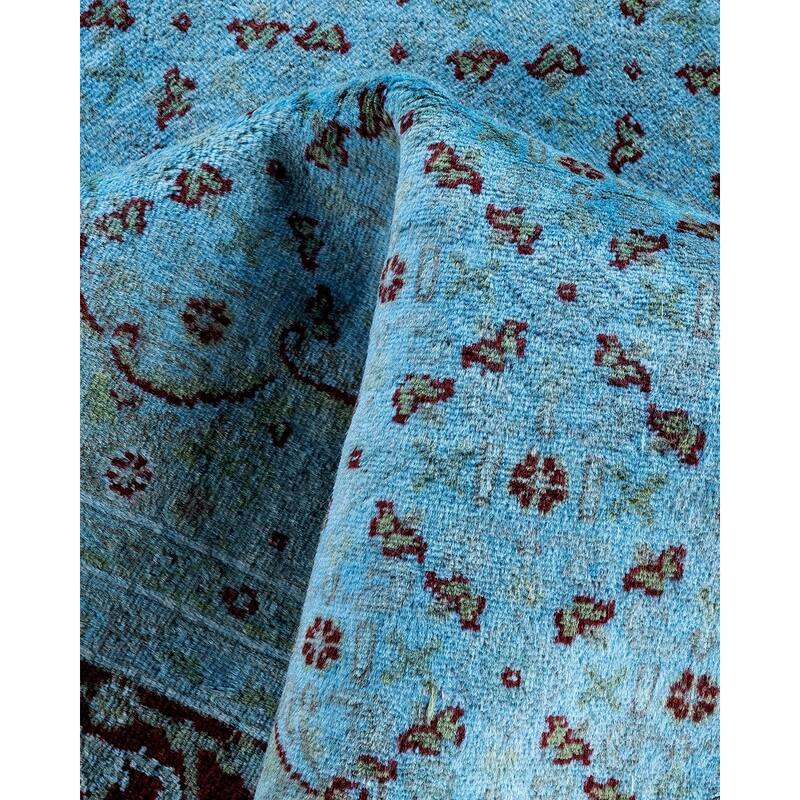 Fine Vibrance One-of-a-Kind Hand-Knotted Area Rug - Gray, 6' 1" x 9' 5" - 6' 1" x 9' 5"