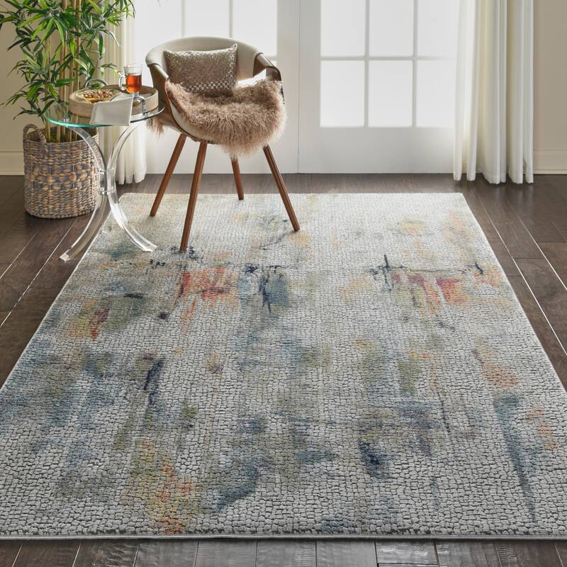 Nourison Global Vintage Textured Abstract Area Rug - 5' 3" x 7' 6" - Ivory/Multi - Runner/Rectangle