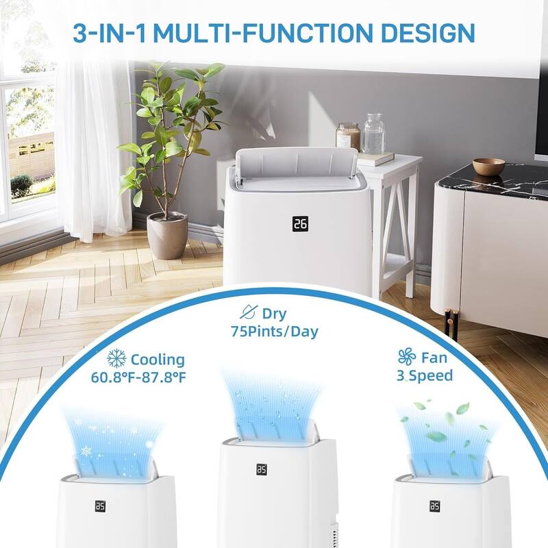 Portable Air Conditioner with Remote Control, 14000BTU air cooler