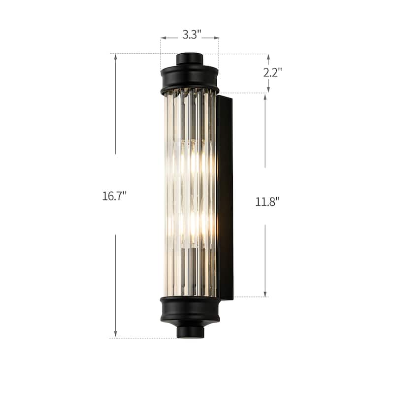 Nordic Postmodern Wall Sconce, European Wall Light in Simple Vintage Glass Crystal