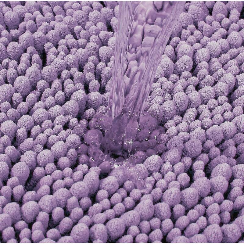 2 Piece Set Lavender Soft Cozy Plush Chenille Bath Mat Bathroom Rug